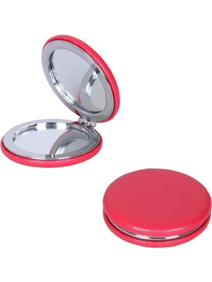 Özgürce Şık Kırmızı Yuvarlak Bayan Makyaj Aynası, Pratik ve Şık Tasarım