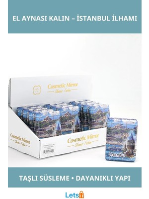 Özgürce El Aynası, Taşlı Tasarım, Modern Dikdörtgen, Şık ve Zarif Dekorasyon