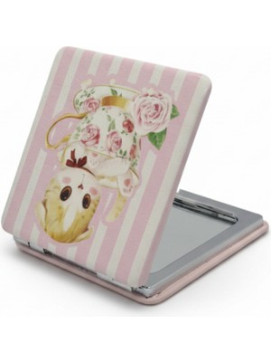 Özgürce Şık 6x6 cm Kare Taşınabilir Cep Aynası, Makyaj ve Günlük Kullanım Için