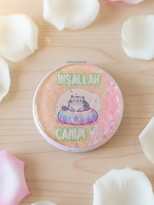 Özgürce Şık ve Parlak Sulu Simli Oval Cep Aynası, Tarzınıza Güzellik Katın