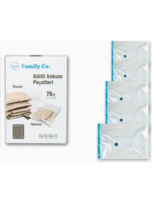 Family Co. Vakumlu Hurç Poşet Setleri 5 Parça 50X70-2, 60X80-2, 80X100-1