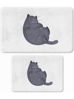 Monnhein Sevimli Tasarımlı Mikrofiber Banyo Paspası, Kaymaz Taban, Makinede Yıkanabilir (70_BPSM, 2'