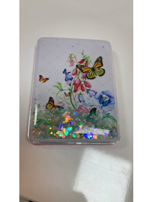 Özgürce Simli Kelebek Desenli Şık Ayna, Zarif ve Parlak Dekoratif Aksesuar