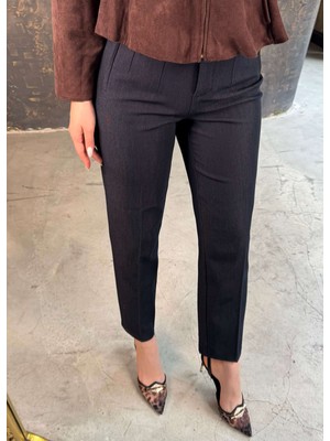 Miss Swans Zarina Önü Flatolu Kumaş Pantolon Denim