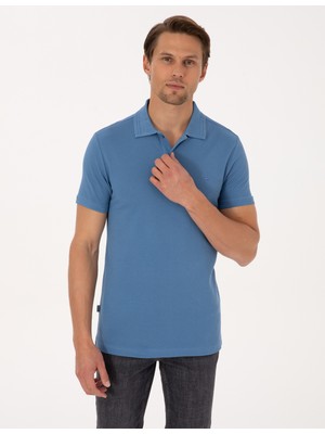 Pierre Cardin Erkek Saks Slim Fit Basic Tişört 50325323-VR032