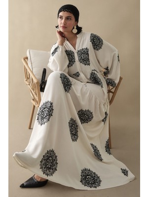 inStyle Tek Renk Etnik Siyah Viskon Elbise