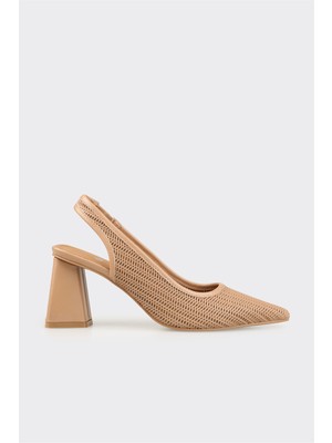 Elle Naturel Deri Kadın Topuklu Ayakkabı