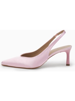 Mio Gusto Lara Pudra Renk Saten Kadın Topuklu Ayakkabı