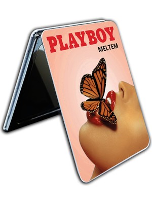 Özgürce Kişiye Özel Dikdörtgen Makyaj Aynası, Kapaklı ve Büyüteçli, 8x6 cm