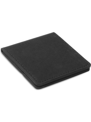 Özgürce Kadınlar Gününe Özel Siyah Çelik ve Deri Kaplama Makyaj Aynası