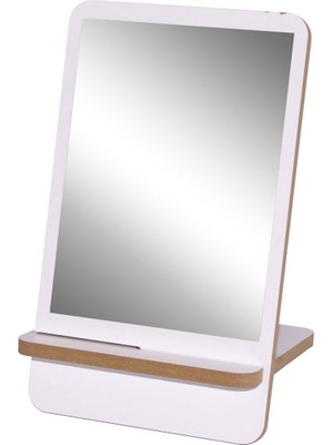 Özgürce Beyaz Renkli Şık Masa Makyaj Aynası, Kullanışlı ve Modern Tasarım