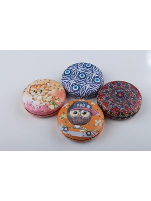 Özgürce Mini Yuvarlak Çift Taraflı Katlanabilir Makyaj Aynası