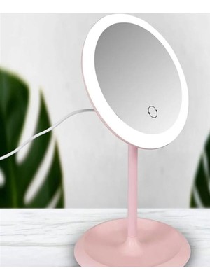 Özgürce LED Işıklı Yuvarlak Makyaj Aynası, Dokunmatik, Şarjlı, Şık ve Kullanışlı