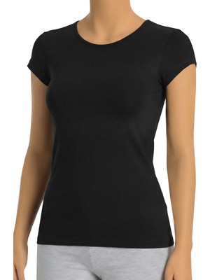 Öts Kadın T-Shirt Yarım Kollu (%96 Pamuk - %4 Elastan)