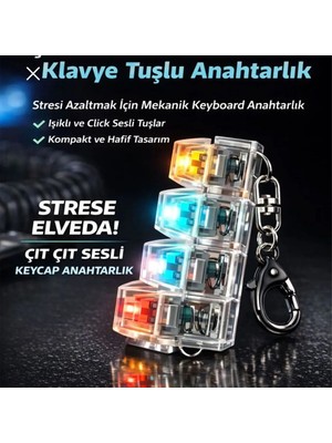Shoplandu Işıklı Klavye Stress Giderici Ses Çıkaran Işıklı Tuş Takımı Anahtarlık