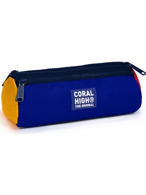 Coral High Renkli Üç Bölmeli Kalem Çantası 31022 PVC Malzemeden 1 Litre Kapasiteli