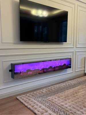 Özgürce Elektrikli Şömine 150X30X14 Bluetooth Ses Sistemi ile Şıklık ve Konfor