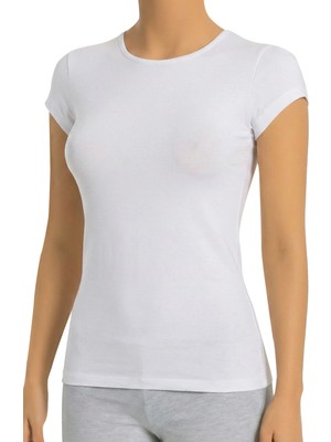 Öts Kadın T-Shirt Yarım Kollu (%96 Pamuk - %4 Elastan)
