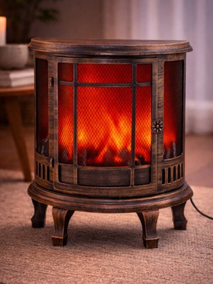 Özgürce Şömine Led’li Fişli ve Pilli Dekoratif Masa Lambası 30X24 cm