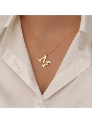 Eski Jewelry Çift Harfli Tasarım Kolye | 925 Gümüş