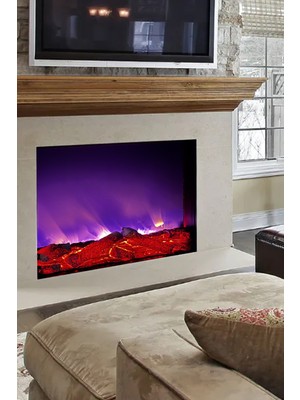 Özgürce Elektrikli Dekoratif Şömine 50X50X15 Cm, Bluetooth Hoparlör ve Renk Modu