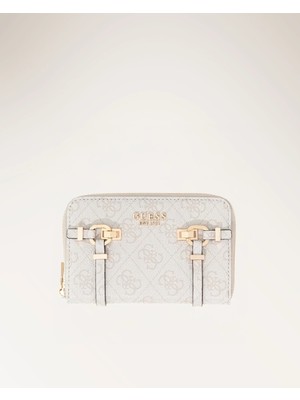 Guess Leona Logolu Orta Boy Fermuarlı Kadın Krem Cüzdan SWSG9917140-BNN