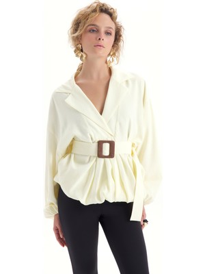 Mai Forteza Balon Kesim Sarı Ceket Gömlek