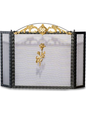 Özgürce Gül Desenli Şömine Siperliği, Şık ve Koruyucu Aksesuar