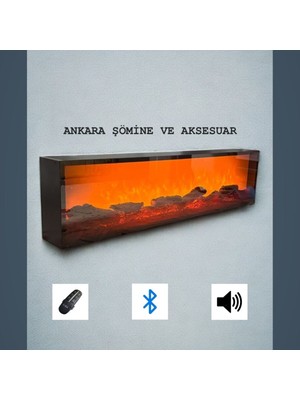 Özgürce Modern Elektrikli Yapay Şömine, 140X30X14 Cm, Renk Seçenekleri, Bluetooth Ses