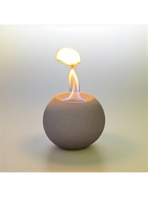 Özgürce Şömine Dekoratif Beton Küre, Masa Üstü H:8cm, Modern Sıcaklık Atmosferi
