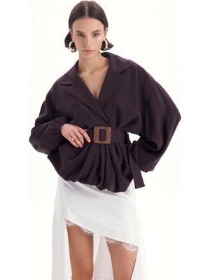 Mai Forteza Balon Kesim Kahve Ceket Gömlek