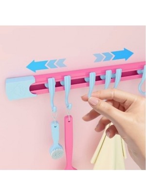 Hediye Bahçesi 10 Kancalı Raylı Mutfak ve Banyo Düzenleyici Askı