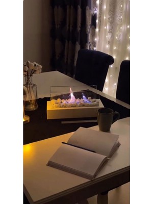 Özgürce Şömine Dekoratif Tasarım Beyaz, Sıcak Atmosfer Yaratır