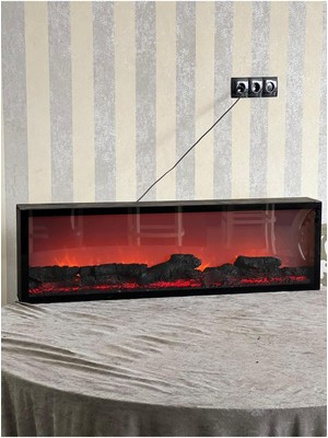 Özgürce 3D Köz Efekli Şömine, Renk Seçenekleri, Uzaktan Kumanda, 120X30X13,5 cm