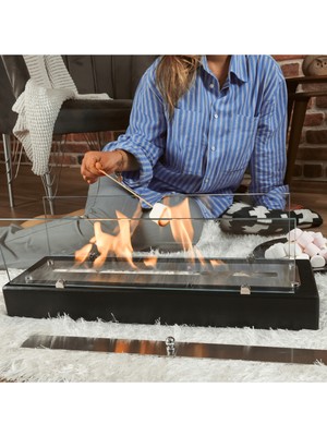 Özgürce Şık Mega Boy Masaüstü Dekoratif Bioethanol Şömine, Romantik Hediye