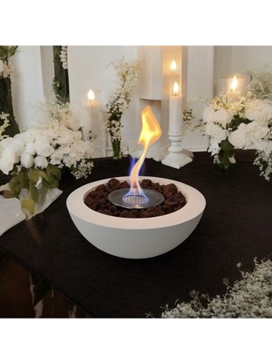 Özgürce Modern Beton Ateş Çukuru, Şömine ve Masa Üstü Dekorasyon Parçası