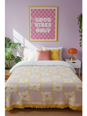 Lorvian Noletti Pamuklu Yumuşak Dokulu Çok Amaçlı Kullanım Çift Kişilik Battaniye