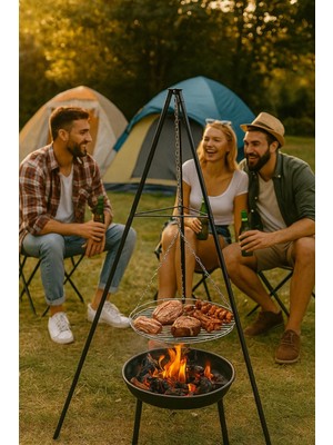Özgürce Katlanabilir Paslanmaz Çelik Tripod ile Güzel Barbekü Deneyimi