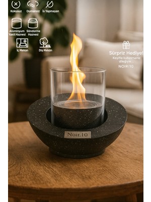 Özgürce Şömine, Cam Korumalı, Bioethanol Uyumlu, Modern ve Şık Tasarım