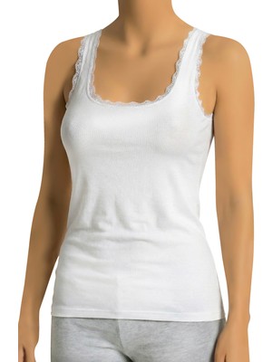 Öts Kadın Atlet Dantelli Kalın Askılı (%90 Viskon - %10 Elastan)