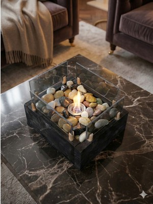 Özgürce Şık ve Taşınabilir Modern Masaüstü Şömine, Sıcak Ortamlar Için Ideal