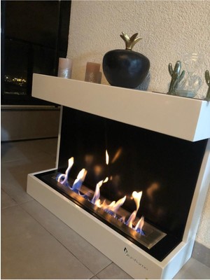 Özgürce Şömine Için 1 Litre Bioethanol Yakıtı ve Wallfire 90 Bacasız Şömine