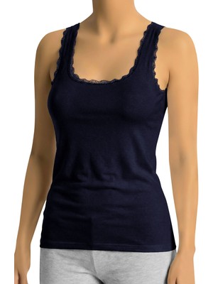 Öts Kadın Atlet Dantelli Kalın Askılı (%90 Viskon - %10 Elastan)