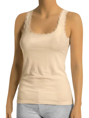 Öts Kadın Atlet Dantelli Kalın Askılı (%90 Viskon - %10 Elastan)