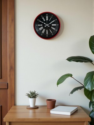 Mcg 36 cm Kırmızı Asil Duvar Saati