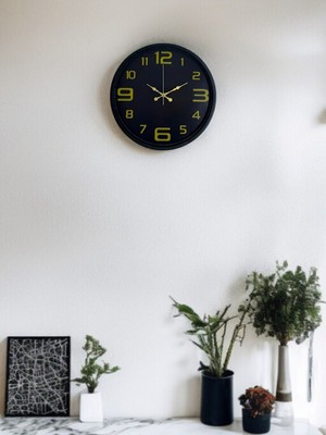 Mcg 36 cm Siyah Gold Rakamlı Duvar Saati