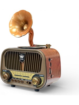 Nostalji Gramafon Radyo, Şık Tasarım, Trend Nostajik Bluetooth Radyo