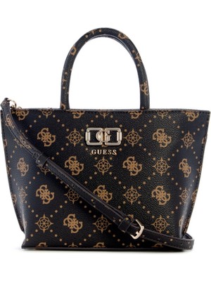 Guess Emelie Logolu Mini Kadın Kahverengi El Çantası HWGP9928750-ESL