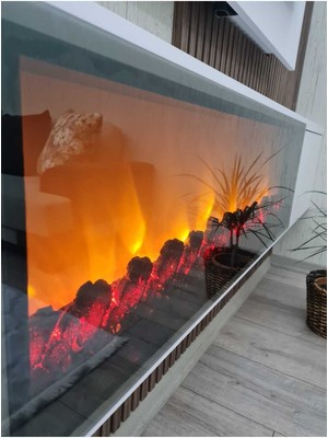 Özgürce Şömine, 5 Efekt, Bluetooth, Uzaktan Kumanda, 80X50X14 cm