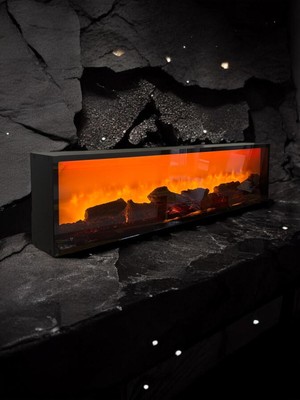 Özgürce Şömine Dekoratif Elektrikli 120X30 cm Renkli Bluetooth Uzaktan Kumanda